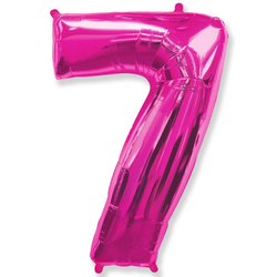 Воздушный шар фольгированный "Цифра 7. Фуксия"  (Испания) 102 см.