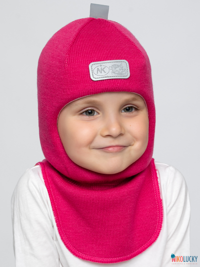 Шапка-шлем "NK"   20101-01, цвет ярко-розовый р. 52-54
