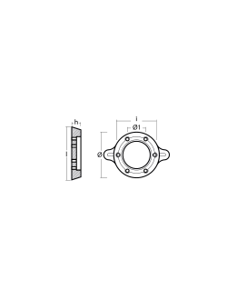 Алюминиевый анод Tecnoseal 02516AL Ø102x140x24мм кольцевой для парусного привода Technodrive SeaProp 60
