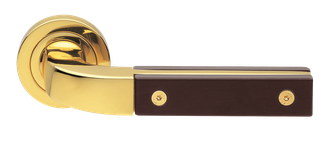Дверные ручки Morelli Luxury TREE OTL/WENGE Цвет - Золото со вставкой ВЕНГИ