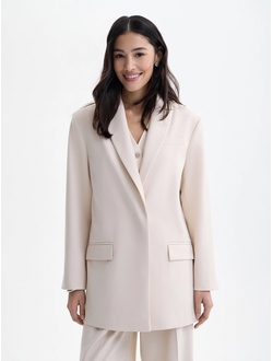 Жакет однобортный (светло-бежевый)