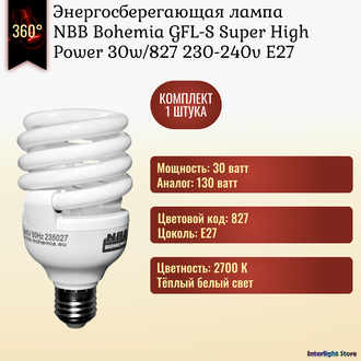 NBB Bohemia GFL-S 30w 827 E27