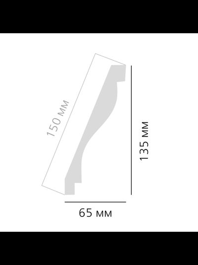 Потолочный карниз Ultrawood CR0023, из ЛДФ-декора, под покраску, 2.44 м.