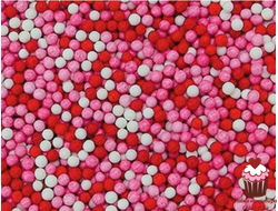 Сахарные шарики Бисер Бело-розовый, 50гр