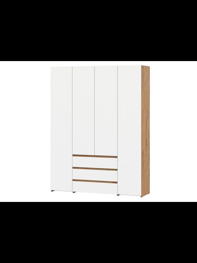 Некст Шкаф 4-створчатый Дуб Золотой / Белая шагрень