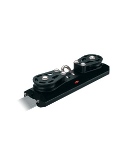 Каретка гика-шкота Ronstan Серия 42 RC14212 355х96мм 4200-8400кг с подвижной скобой и 2-мя одинарными шкивами