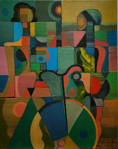 Велосипедистки. Диптих. 2018. Холст, масло. 100х160 см.