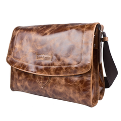 Кожаная сумка через плечо Albano Premium cognac (арт. 
5006-53)