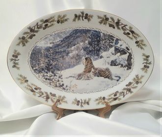 Блюдо &quot;Идиллия&quot; 45см. Серия &quot;Амурский тигр&quot;.