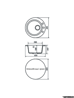 Керамическая мойка для кухни Zox ZX-GM 01 круглая 480 мм