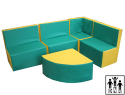 Детская игровая мебель "Зиг-заг" зеленый / желтый