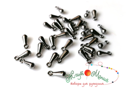 ПОДВЕСКА "КАПЕЛЬКА" ДЛЯ УДЛИНИТЕЛЬНЫХ ЦЕПОЧЕК  - 9мм - ЧЁРНЫЙ