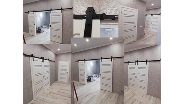 ЛАЙНДОР, модель Канна, покрытие SOFT TOUCH, цвет белый, вставки из стекла Lacobel черный  