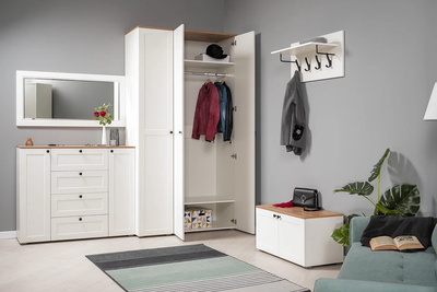 Вешалка Остин 15.12, белый шагрень, дуб вотан