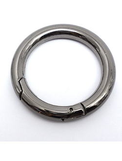 Кольцо-карабин 4 см Темный Никель