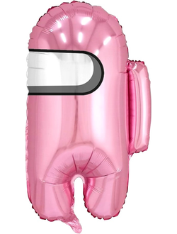 ФОЛЬГИРОВАННЫЙ ШАР С ГЕЛИЕМ "КОСМОНАВТИК" РОЗОВЫЙ 65 СМ