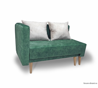 Кушетка Лилия-2, Зеленая/слоновая кость, левая