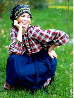 Русская народная женская рубаха "Мезенская"