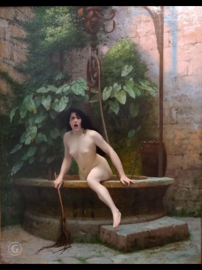 Картина обогреватель, репродукция Жан-Леона Истина, выбирающаяся из колодца