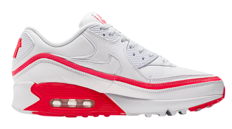 Nike Air Max 90 Белые с красным, кожа