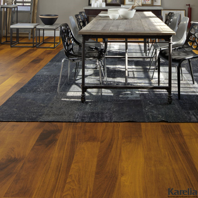 Паркетная доска Karelia Мербау FP 188 1-полосная матовый лак 2G с фаской толщина 14 мм 3.41 м2