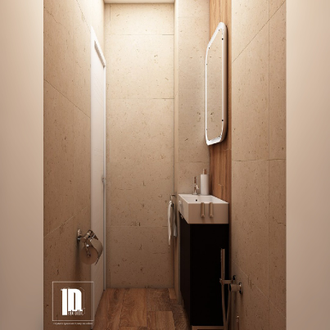 Ванная и туалет в двухуровневой квартире в ЖК "Город набережных" (Московская область)