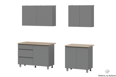 Денвер кухонный гарнитур 2,0 м Графит серый