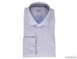 Голубая мужская рубашка с длинным рукавом, сорочка премиум класса, однотонная, германия