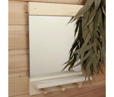 Зеркало «Классика» с полочкой и вешалками, 36 х 25см