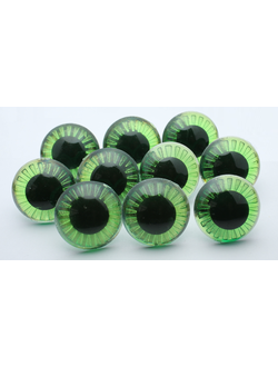Глаза живые зеленые с лучиками, диаметр 22 мм, 1000 шт (Оптом)