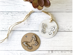 Бирка "Бабочка" 50мм, бурая (50 штук)