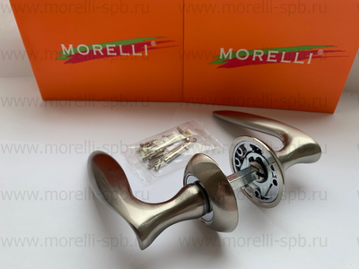 Дверные ручки Morelli "КУПОЛ" MH-09 SN Цвет - Белый никель