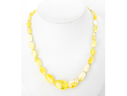 Бусы "Оливка" матово-молочные