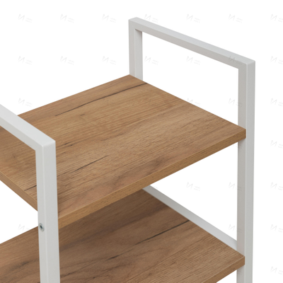 Стеллаж Leset Стилвуд 15 узкий с пятью полками Белый/Дуб крафт золотой