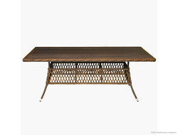 Стол Прованс прямоугольный ДПК/стекло 160 см из ротанга