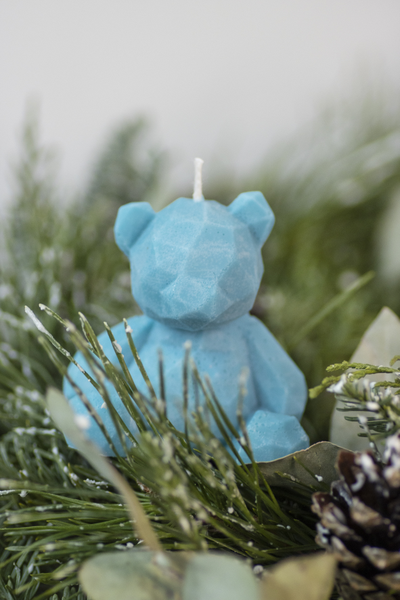 Свеча "Мишка геометрия" Бирюза