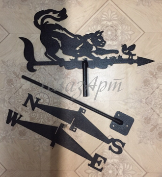 Флюгер на крышу "Кошка с птичкой"