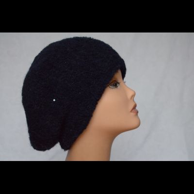 Синий мохнатый вязаный берет женский Италия Vizio 6405
