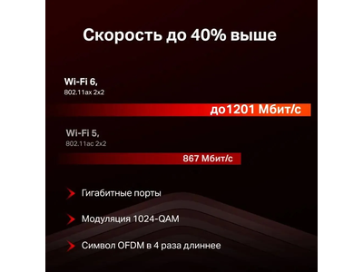 Wi-Fi роутер Mercusys MR60X Черный
