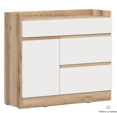 Брауни Комод  Дуб Делано/Белый