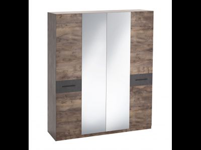 Глазго спальня Шкаф 4 дв ш*г*в (2035 ? 535 ? 2265мм) Металл Бруклин/Таксония