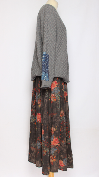 Джемпер ХЛОПОК "ГОЛУБЫЕ НАШИВКИ" бежевый, трава, шоколад, серый, черный до р.50