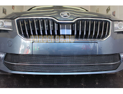 Защита радиатора Skoda Superb 2015- (2 части) black PREMIUM