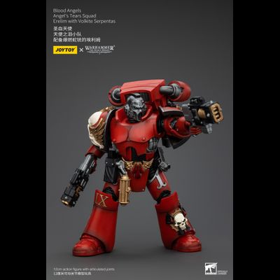 Эрелим Слез Ангела Кровавых Ангелов (Warhammer Horus Heresy) - КОЛЛЕКЦИОННАЯ ФИГУРКА 1/18 Blood Angels Angel's Tears Squad Erelim with Volkite Serpentas (JT00348) - JOYTOY