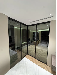 перегородка раздвижная стекло графит