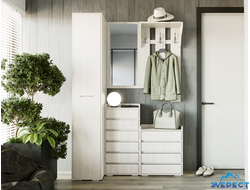 Прихожая "ГЛОРИЯ 1500" 1500*2160*420 ясень анкор белый