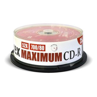 Носители информации CD-R, 52x, Mirex Maximum, Cake/25, UL120052A8M