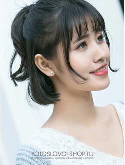 АЛ-222.  Серьги пусеты стекло.