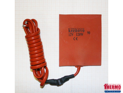 Гибкая нагревающая пластина 120 Вт 12 В (100х120) (терм.90/1) с губкой 5 мм Keenovo (3м скотч, термодатчик на 90° + внешний датчик на 0°)