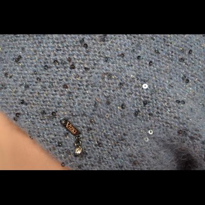 Голубой женский берет с пайетками Vizio Италия 6917